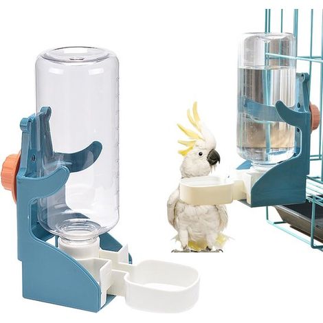 Mangiatoia per uccelli, abbeveratoio, vaschetta per uccelli, ciotola a forma di casetta, abbeveratoio da 500 ml per pappagalli, calopsitte e piccoli uccelli, mangiatoia sospesa (1/5)
