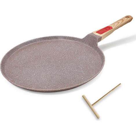 Poêle à crêpes 30 cm en céramique marron noir