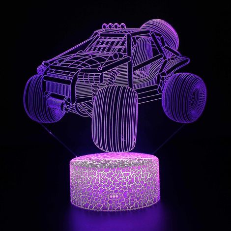 Lampe à illusion 3D, 7 couleurs à changement optique, lumière tactile, USB et télécommande, style Art Déco, pour une ambiance romantique (1/5)