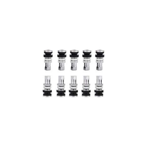 Convient aux valves de pneus à visser en métal TR161 (paquet de 10), convient aux voitures, camions et motos, tige courte avec capuchon anti-poussière. (1/2)