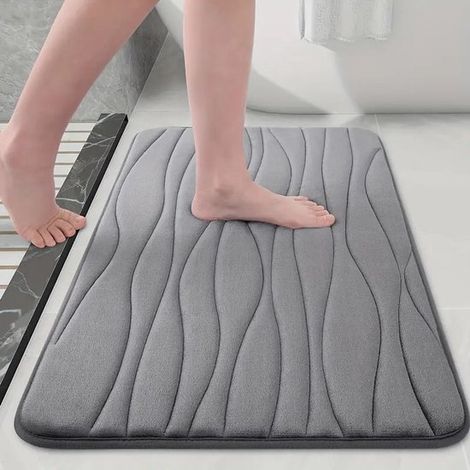 Tappetino da bagno - in memory foam, morbido, antiscivolo, assorbente, lavabile, 40x60 cm (1/5)