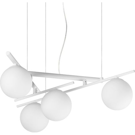 Ideal Lux Lampadario moderno Atlas 4 luci G9 bianco metallo vetro