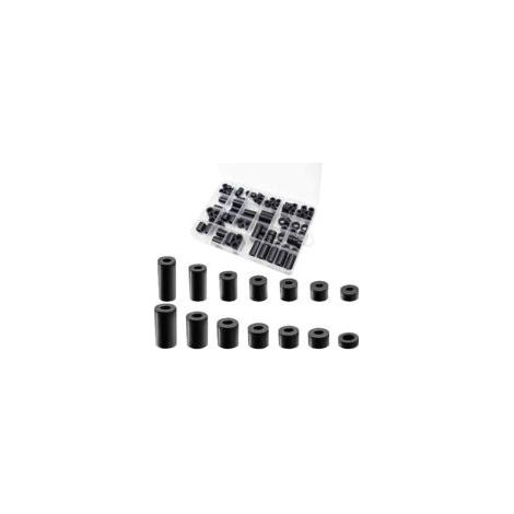 90 runde ABS-Distanzscheiben für M6- und M8-Schrauben, Kunststoff-Unterlegscheiben-Set mit Aufbewahrungsbox für Elektronik und Maschinenbau (Schwarz) (1/5)