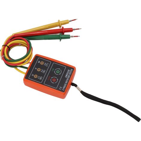 Testeur de rotation de phase triphasé 60 V-600 V à haut rendement avec indicateur LED (1/5)