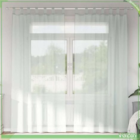 Rideaux en voile - FAFEISY - 4102299 - Gris clair - 140 x 245 cm - Semi-transparent (2 pcs) (1/5)