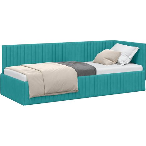 Maison Exclusive - Cornice del letto ad angolo Turchese 80 cm x 200 cm Velluto