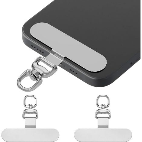 2er-Set universelle Handyhalterungen – 360° drehbar – Universalhalterung für die meisten Smartphones – Ersatz für Handygurte – Silber