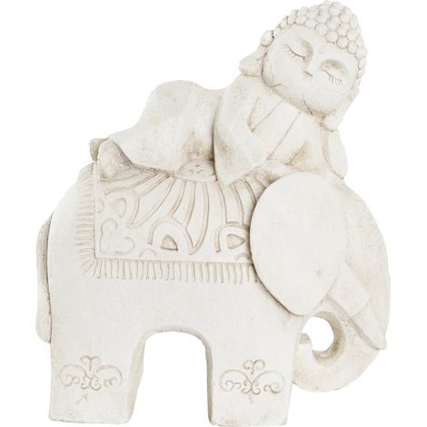 Figura Magnesia 42X24X46 Buda Elefante Envejecido FD203213 (1/3)