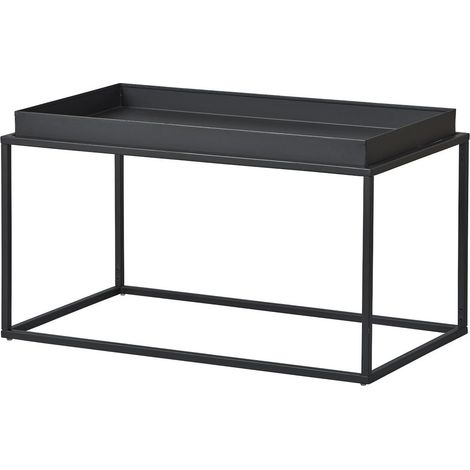 Couchtisch 80 x 45 cm dunkelgrau aus Metall – Nasso