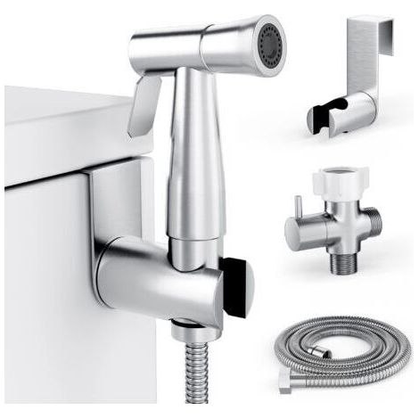 Pulvérisateur de bidet en acier inoxydable 304 – Installation facile sans outils – Raccords laiton et nylon – Pour hygiène efficace (1/5)