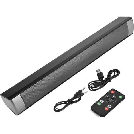 Barre de son noire - Avec caisson de basses sans fil - Enceinte TV Bluetooth - Système audio home cinéma (1/4)