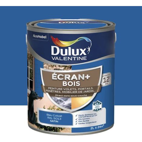 Peinture DULUX VALENTINE Ecran+ Bois Bleu cobalt 2 L (1/4)