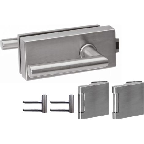 Beschlag-Set Angolare Edelstahl für Glas-Drehtür Drückerpaar Uno