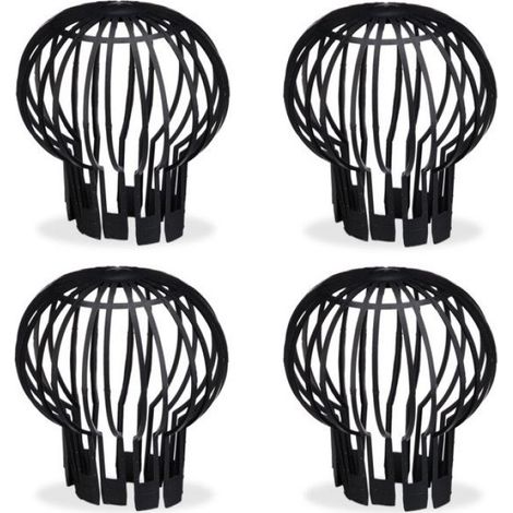 Filtre Gouttière - Ø 13 cm - Pour Tuyau de Descente Jusqu'à 12,5 cm - Plastique PP - Noir - Lot de 4 (1/5)