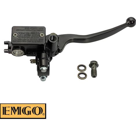 Bomba de freno delantero completa Emgo 2024/12 (13 mm) con soporte para espejo para Honda CBR 125, XR 125 L, NXR 125, XR 250, CTX 200, CBX 250 Twister, CB 300 F '15-18, CBR 300 R '15-19, XR 650 L (OEM
