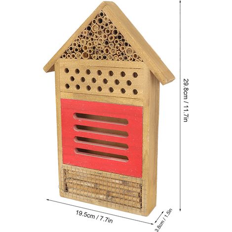 Nichoir en bois pour abeilles, hôtel à insectes, abri, décoration de jardin, boîte à nids (1/5)