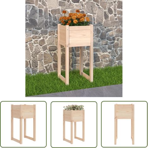 Jardinière Bac A Fleur 40x40x81 cm Bois massif de pin 93565 (1/5)