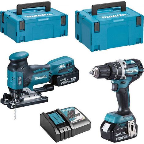Combopack 2 outils 18V LXT Li-Ion (DHP484 + DJV181) (2x5,0 Ah) - MAKITA DLX2355TJ (1/4)