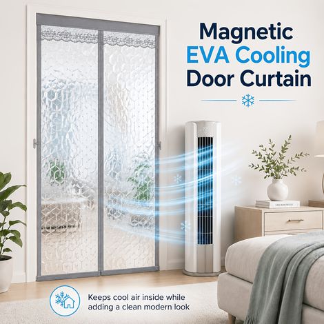 80x205cm Rideau thermique magnétique porte isolation hiver coupe-froid sans perçage porte 27-63 pouces,C (1/5)