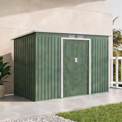 Abri de jardin verde en acero Galvanizado PP 280 x 130 x 172 cm (1/5)