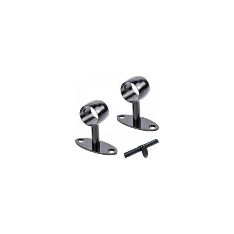 Support de Main Courante, Support de Rampe Escalier Mural en Acier Inoxydable pour les Cages D'escalier, Couloirs, Salles de Bain, Intérieure et Extérieure Ø 33 mm, 2 Pièces, Noir