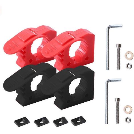 Lot de 4 supports de pelle pour outils et équipements de 28,5 à 37,5 mm de diamètre, fixation sur galerie de toit pour camping-cars, fourgonnettes, camions, bateaux et trains. (1/5)