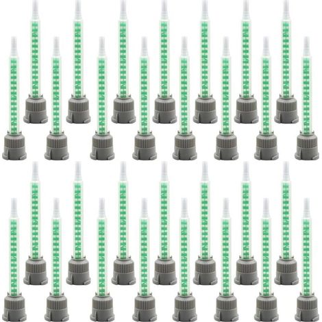 30 embouts de mélange statiques - Embout de mélange pour colle 2K - 1:1 - Tube mélangeur - Embouts de mélange - Colle plastique - Mélangeur statique pour colle plastique - Colle Bidir (1/4)