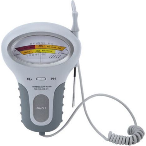 Medidor portátil de calidad del agua para piscinas: mide el cloro y el pH. Preciso y fiable. No incluye pilas. (1/2)