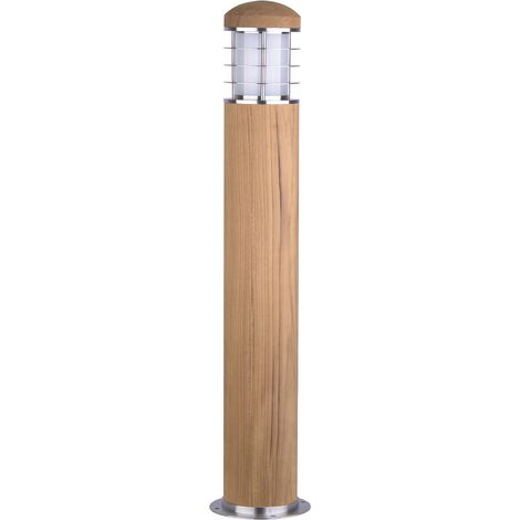 Elstead Poole - Paletto luminoso da esterno 1 luce Acciaio inox, Teak IP55, E27 (1/4)