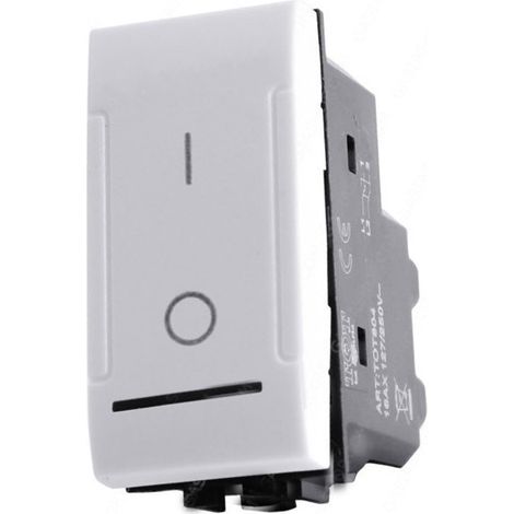 Interruttore bipolare compatibile con living light international air pulsante luce 16ax 250vac bianco (1/3)