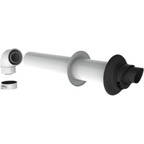 Burgerhout hr sortie murale concentrique avec adaptateur 2xø60mm ø100mm conduit pp noir/blanc
