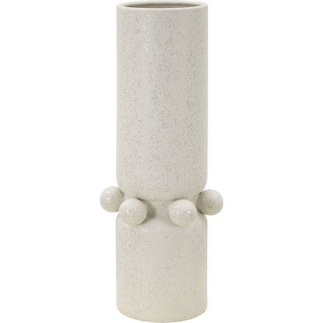 Vase Cylindrique en Céramique "Bubbles" 41cm Crème
