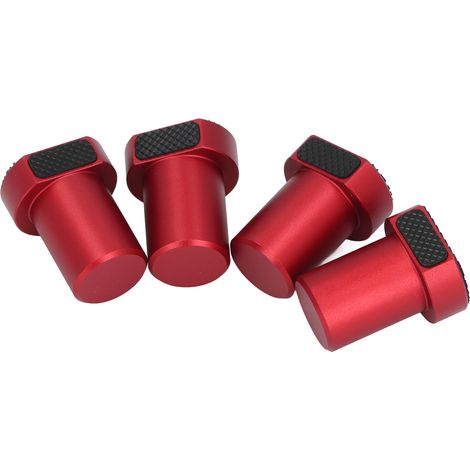 Lot de 4 butées d'établi de 20 mm avec patin antidérapant, en alliage d'aluminium, pour le travail du bois, butées de table, bloc de butée rouge (1/5)