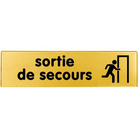 Plaque de porte Sortie de secours - Classique or 170x45mm - 4491172