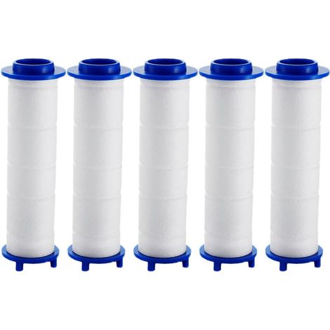 Filtre de Bain Remplaçable 5 Pièces Noyau en Coton Haute Pression pour Bain, Filtre à Eau Amovible en PP pour Eau Claire et Propre (1/5)