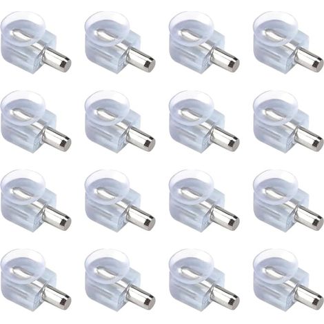 (transparent)36 Pièces Chevilles De Support D'Étagère, Support de plan en cristal avec ventouse pour vitres, De L en Bois Et Verre, tige 5 mm (1/5)