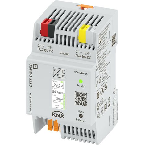 PHOENIX CONTACT STEP3-PS/1AC/KNX/640/LPT ALIMENTATION RAIL DIN 30 V/DC 640 MA 19.2 W CONTENU 1 PC(S) 1477019