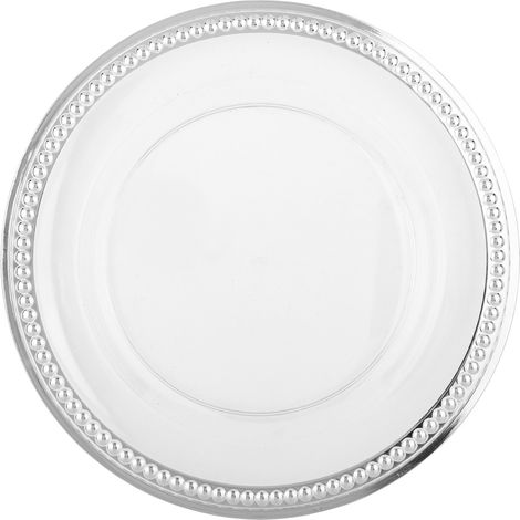 Support d'assiette, sous-assiette, 2 x 33 x 33 cm, argent transparent (1/4)