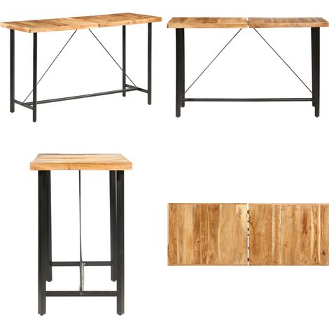 Table de bar 180x70x107 cm bois d'acacia massif - Table de bar industriel - Table de bar en bois massif (1/5)