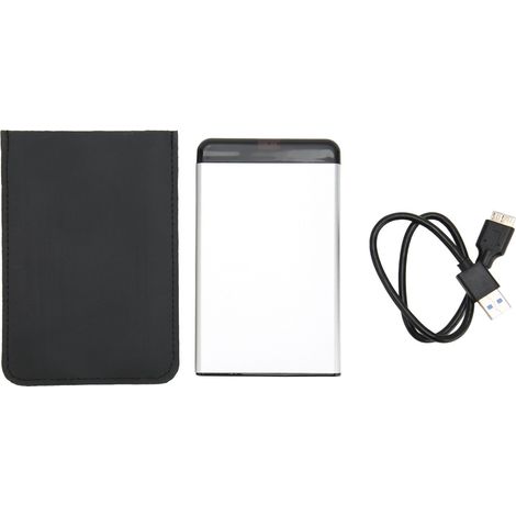 Disque dur externe 2,5 pouces USB 3.0 5 Gbit/s, transmission automatique, ultra-fin, 750 Go, argent, pour PC, TV, téléphone (1/5)
