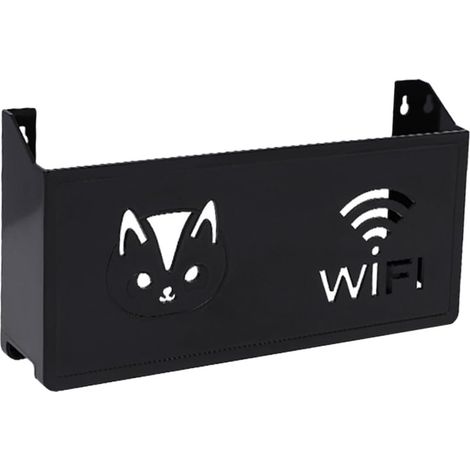 Boîte de rangement murale noire avec structure de réseau et