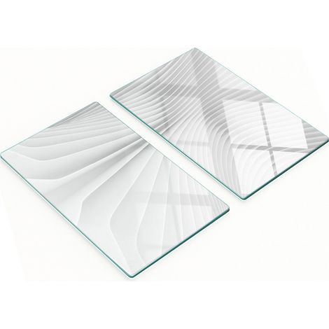 Küchenschneidebretter aus Glas mit abstraktem Linienmuster, 2 x 30 x 52 cm (1/5)