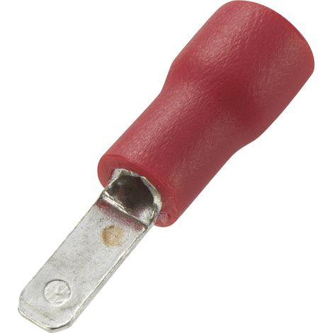 TRU COMPONENTS 736753 Flachstecker Steckbreite: 2.8 mm Steckdicke: 0.5 mm 180 ° Teilisoliert Rot 10 (1/2)