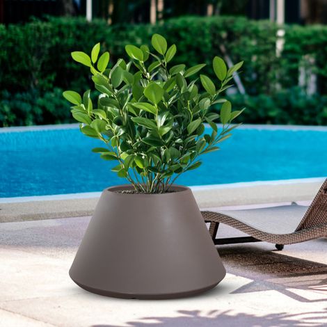 Vaso da Esterno/Interno Stromboli Tortora diam.60×35 cm in Resina (1/4)