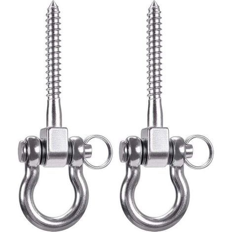 FENOPLASTICA2 Pièces 250KG Capacité Acier Inoxydable Crochet De Plafond, XU, Suspension Trainer Kit de Suspension pour Chaise accrochante, Lampe accrochante, Hamac, Sac de Boxe, Entraîneur de Bride - (1/4)