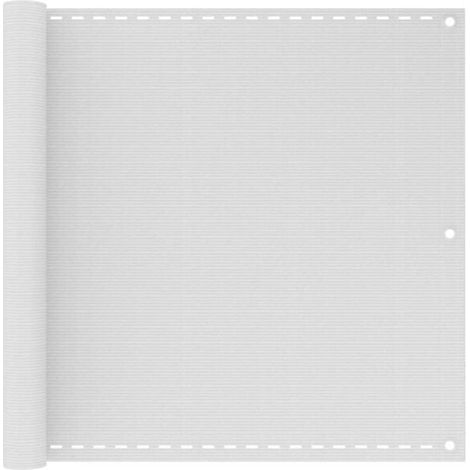 Paravent de balcon blanc en polyéthylène haute densité 90 x 400 cm (1/5)