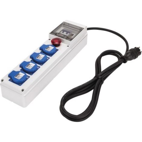 Coffret électrique de chantier monophasé Q-DIN 5 - 16 A - 4 PC - 230 V + AU + câble - GEWISS