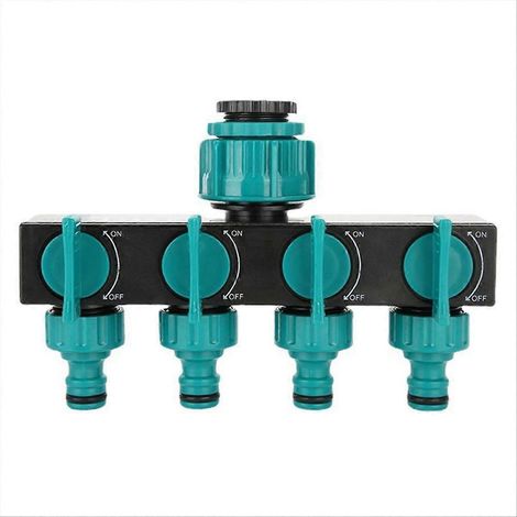 Connecteur d'arrosage fileté standard européen, répartiteur 1 entrée et 4 sorties, robinet diviseur d'eau pour jardin. (1/5)
