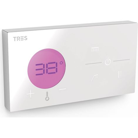 TRES 49286398 SHOWER TECHNOLOGY Control Termostático Electrónico Empotrado De 3 Vías Shower Technology Blue Edition Blanco - ref: 49286398