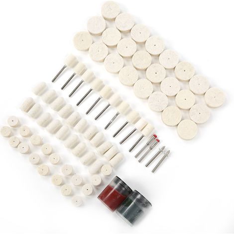 Kit de 78 accessoires de polissage en laine : disques de polissage en feutre de laine